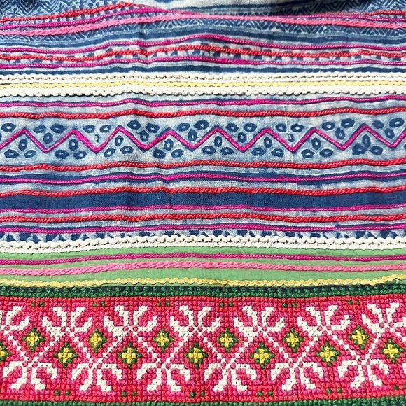 Lucky Brand Colorful Ethnic Hmong Style Boho Folk Skirt with Elastic Waist - S - Picture 10 of 15